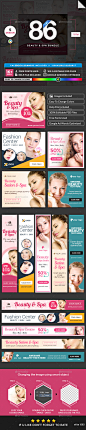Beauty & Spa Banners Bundle - 5 Sets - 86 Banners - Banners & Ads Web Elements