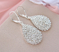 Bridal Earrings Wedding earrings Bride Earrings #珠宝饰品# #钻石耳环#