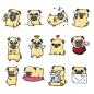 Pug stickers in process on Behance: 