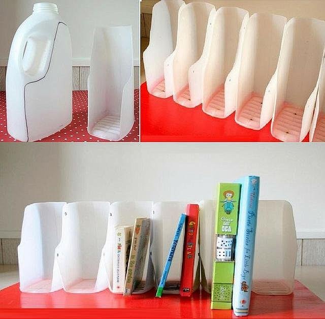 【酸奶塑料瓶不要扔 手工改造成漂亮的书架...
