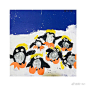 中国少儿美术教育 萌萌哒小企鹅4岁小朋友的作品 ​​​​