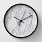 White Marble Wall Clock: 