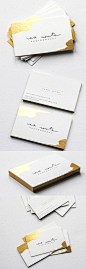 Luxurious Gold Foil Accented Business Card For A Photographer: 