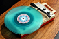 Retro Aqua Vinyl Record Player