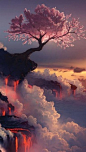 Fuji Volcano, Japan, Asia, Geography, Cherry Blossom,