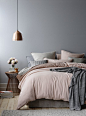 Copper grey & blush bedroom