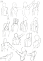 #设计秀# 绘师4氏的关于男性肩部、腕部的绘制参考，用简单的线条理解形体~多加练习！转需~ ​​​​