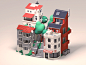 Istanbul / Cihangir loop house istanbul city character building car isometric 3d c4d animation illustration