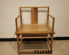老榆木椅子餐椅新中式实木茶桌免漆老榆木椅...