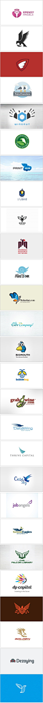 【早安Logo！一组翅膀元素的Logo设计】@啧潴要穷游四方哈哈 更多创意Logo请戳→http://t.cn/zTzjpDx