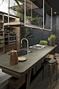 Love this kitchen!  The set up would be great for a green room!: 