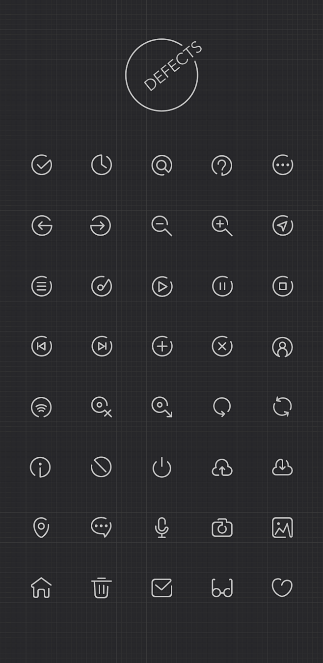 Defects，图标一组