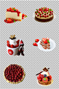 草莓蛋糕甜品素材