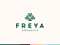 Freya Organics logo design brand branding organics natural cosmetic plant nature skincare herbal