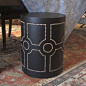 Round Leather Box/Side Table eclectic side tables and accent tables
