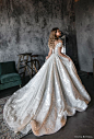 olivia bottega 2020 bridal short sleeves illusion jewel plunging sweetheart neckline full embellishment romantic a  line wedding dress sheer button v back long train (7) bv 