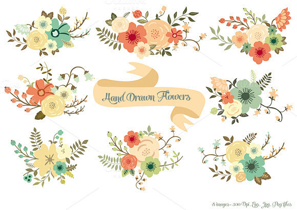 Hand Drawn Flowers -...