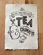 A4 Original Typography Art - 'We go together like Tea Crumpets' - Hand Lettering / Original Art / Vintage Retro Type / Chalkboard