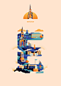 Wanderlust Alphabet – A-E on Behance