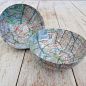 Papier-mâché Small Map Bowl(Diy Paper Bowl)