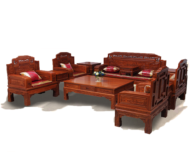 客厅  红木家具（投影不太好）