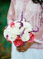 bouquet of white, pink, and purple