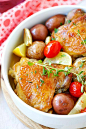 Lemon-Garlic Chicken and Potatoes - one pot braised chicken with lemon-garlic and potatoes. Serve the whole family but so easy and only one pot to clean!! | rasamalaysia.com