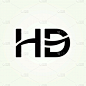 letter hd logo design linked template with black