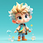 super cute boy lP by pop mart, watery eyes, pastelcolor, mockup, blind box toy, fine luster, 3Drender, oc render, best quality, ultro detailed 3