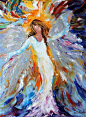 Original oil painting Angel Dance Abstract by Karensfineart