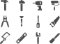 家庭装修工具图标_锯子图标_扳手图标_粉刷工具图标_工具钳图标_手电筒图标_锤子图标等