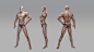 简单动态和三视图#人体肌肉# #三视图# #角色设定# #3D模型#