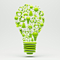Recycle Light Bulb : Recycle Light Bulb with Ecological Icons