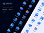 glass icon ae animation blue enterprise glass icon icon orange technology ui ux