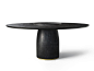 Round reconstructed marble table with Lazy Susan BULÈ by Lema