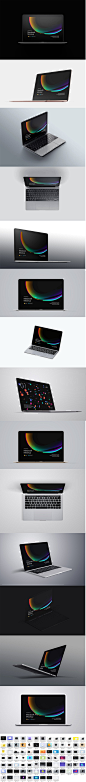 苹果MAC笔记本电脑Macbook Pro智能贴图样机模型PS素材兼容SKETCH