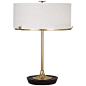 Add a touch of class to any modern room with this polished brass finish contemporary metal table lamp.
