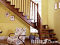 简约室内木楼梯扶手—土拨鼠装饰设计门户