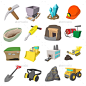 矿业图标动画设置-杂项图标Mining Icons Cartoon Set - Miscellaneous Icons卡通、煤炭、收集、设计师、钻石,转储,地球,元素,黄金,图标,说明,工业、互联网、矿山、矿工、采矿、移动、挑选、象形图,岩石,集,标志,符号,技术,卡车,地下,用户,用户界面,矢量,web cartoon, coal, collection, designer, diamond, dump, earth, element, gold, icon, illustration, industr