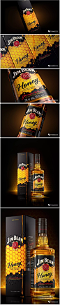 【Jim Beam Honey占边蜂蜜波本威士忌包装设计】
为什么别人的产品总能畅销？ 看了这些包装设计你就知道了