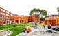 #品.创意#五小房子有一个独特的砖包和绿色屋顶和屋顶花园为哥本哈根创造的幼儿园新框架。