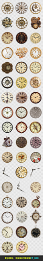 欧式复古时钟钟表盘钟表海报背景PNG免扣素材