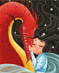 Princess and the Dragon : My new illustration about friendship of little princess and the dragon