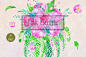 手绘水彩粉色花朵花草自然植物Png免抠设计素材 Watercolor Clipart Pink Electric - 南岸设计网 nananps.com