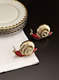 L'Objet Gold Snail Salt & Pepper Shakers: