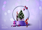 圣诞玻璃球冬季故事主题图形psd韩国素材