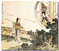 月漫清游图 作者：陈枚，绢本设色 纵37厘米 横31．8厘米 北京故宫博物院藏。