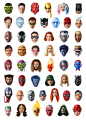 300 Heroes Faces 1 : 300 Heroes Faces digital painting project 1: 50 Super Heroes