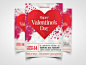 Valentines Party Flyer PSD Template :  