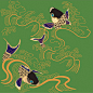 中国风古风日式古典花纹纹理AI矢量印刷图案背景图片 (201)